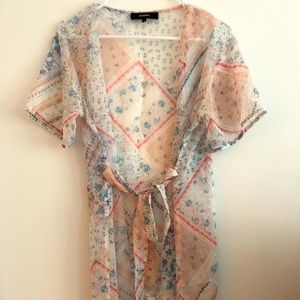 Boho Style Floral Print Kimono